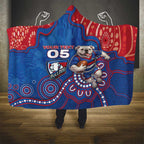 Custom Bulldogs Football Hooded Blanket Aboriginal Dot Art Pattern
