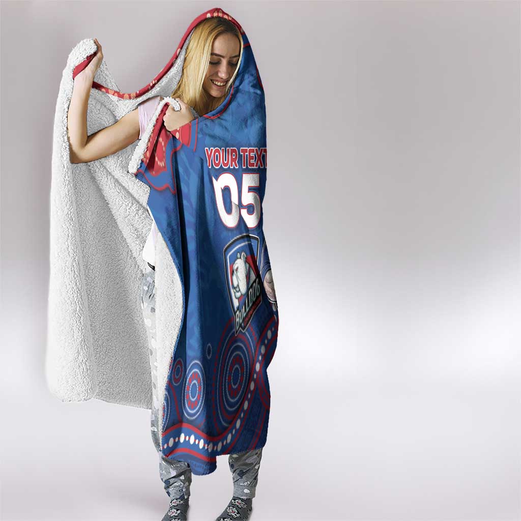 Custom Bulldogs Football Hooded Blanket Aboriginal Dot Art Pattern