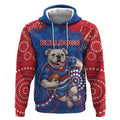 Custom Bulldogs Football Hoodie Aboriginal Dot Art Pattern