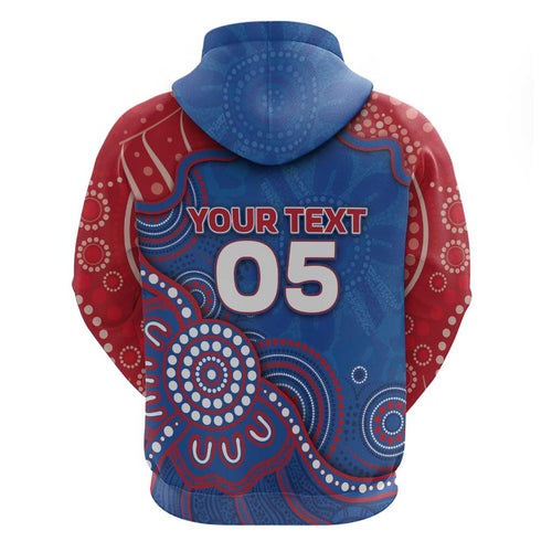 Custom Bulldogs Football Hoodie Aboriginal Dot Art Pattern