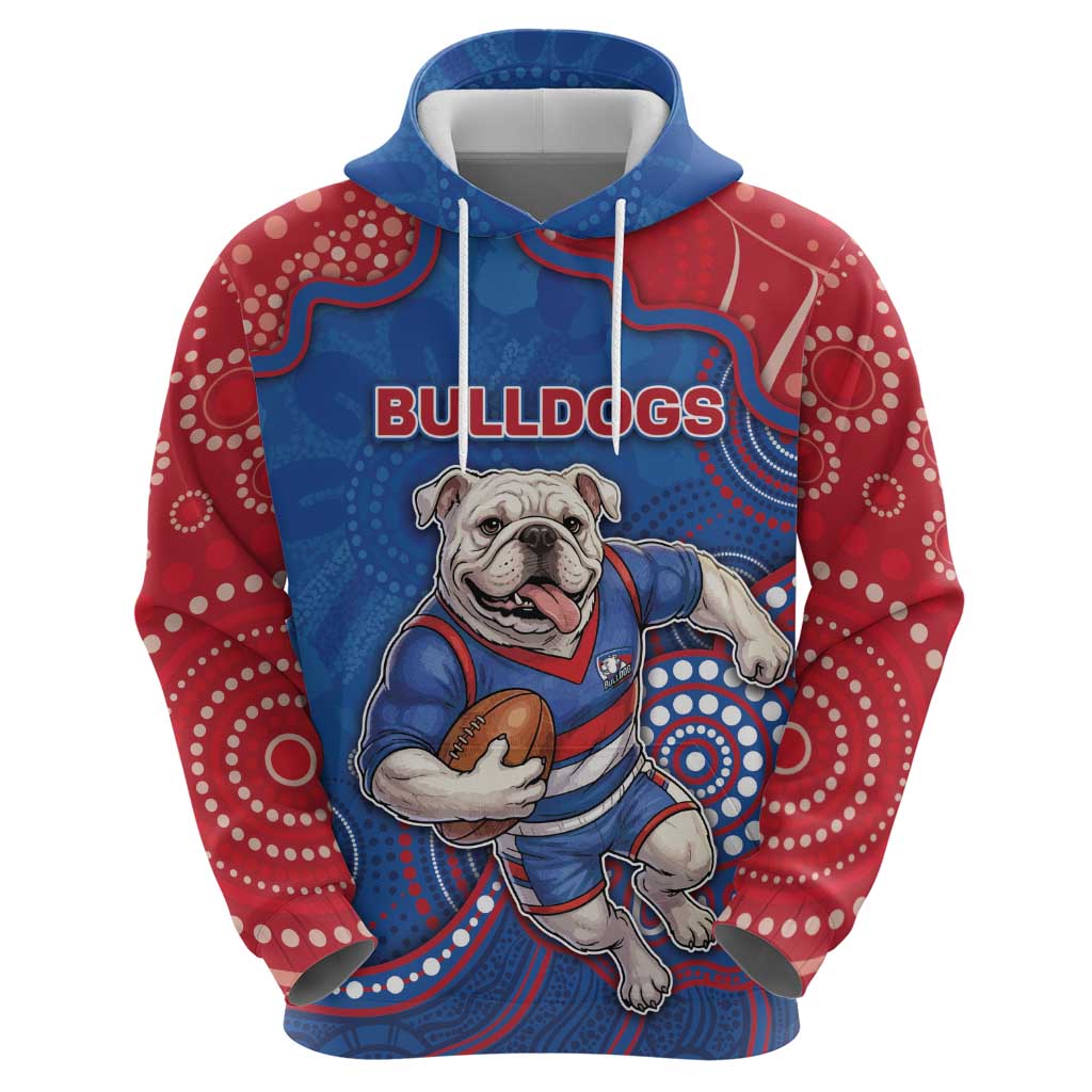 Custom Bulldogs Football Hoodie Aboriginal Dot Art Pattern