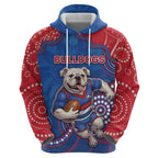 Custom Bulldogs Football Hoodie Aboriginal Dot Art Pattern