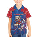 Custom Bulldogs Football Kid Hawaiian Shirt Aboriginal Dot Art Pattern