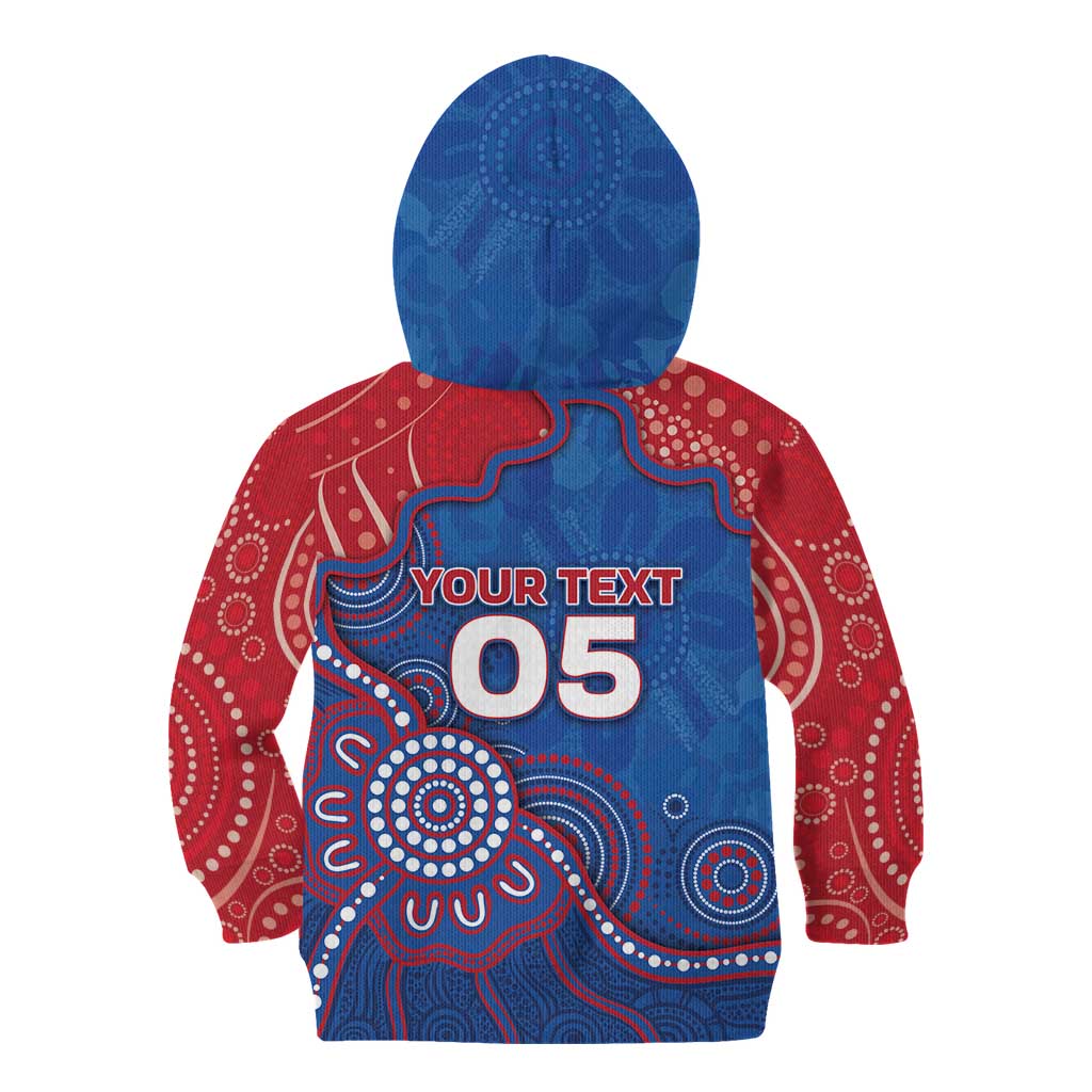 Custom Bulldogs Football Kid Hoodie Aboriginal Dot Art Pattern