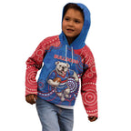 Custom Bulldogs Football Kid Hoodie Aboriginal Dot Art Pattern