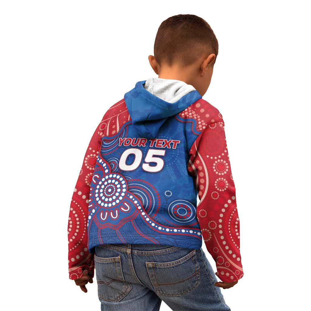 Custom Bulldogs Football Kid Hoodie Aboriginal Dot Art Pattern