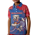 Custom Bulldogs Football Kid Polo Shirt Aboriginal Dot Art Pattern