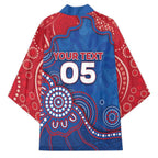 Custom Bulldogs Football Kimono Aboriginal Dot Art Pattern