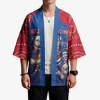 Custom Bulldogs Football Kimono Aboriginal Dot Art Pattern