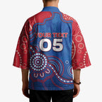 Custom Bulldogs Football Kimono Aboriginal Dot Art Pattern