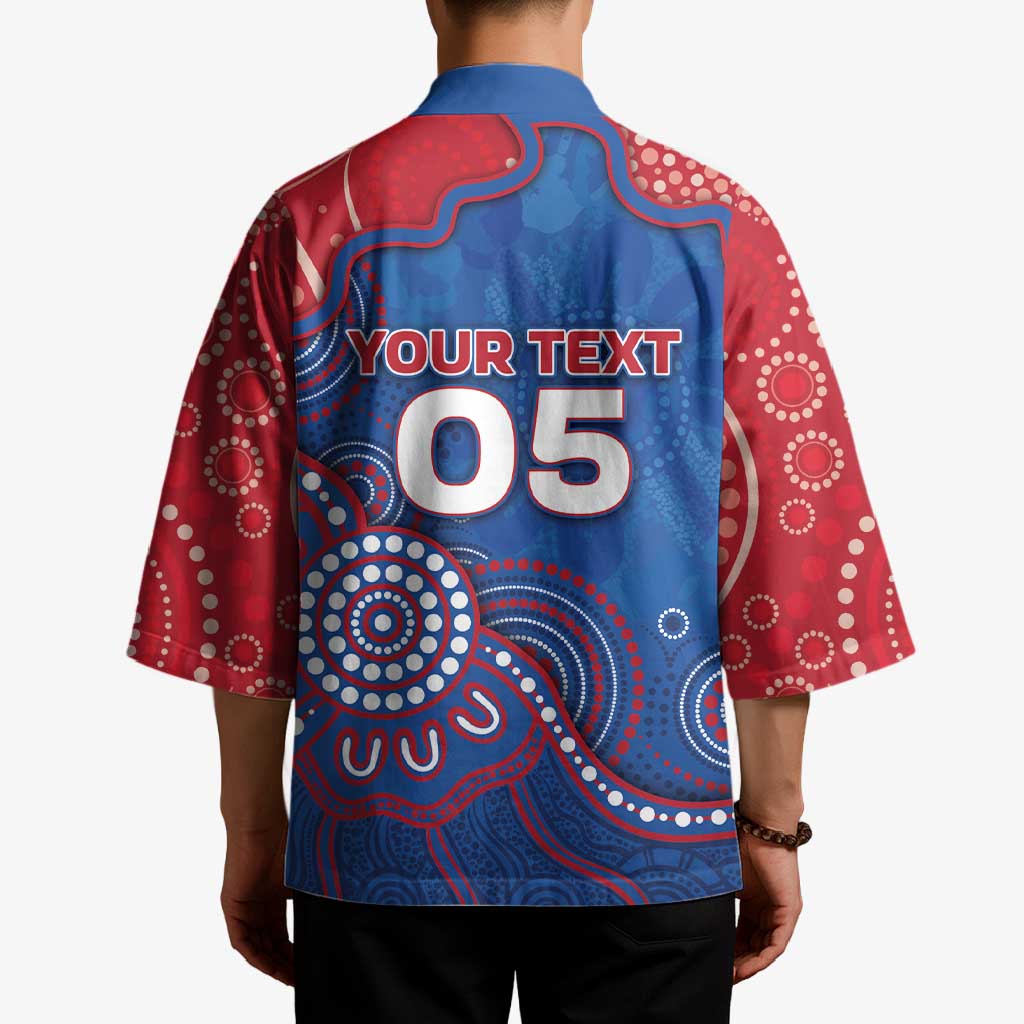 Custom Bulldogs Football Kimono Aboriginal Dot Art Pattern