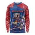 Custom Bulldogs Football Long Sleeve Shirt Aboriginal Dot Art Pattern