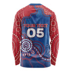 Custom Bulldogs Football Long Sleeve Shirt Aboriginal Dot Art Pattern