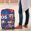 Custom Bulldogs Football Luggage Cover Aboriginal Dot Art Pattern