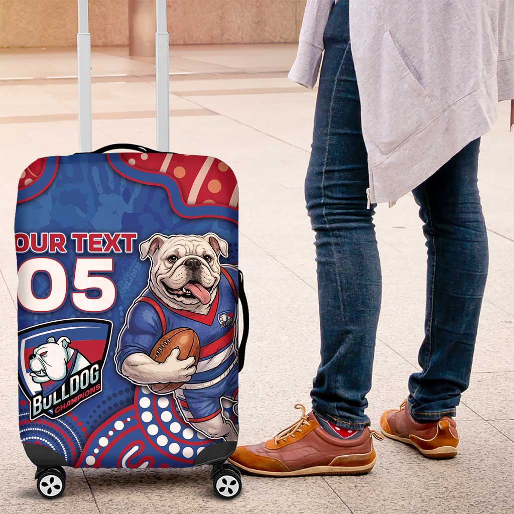 Custom Bulldogs Football Luggage Cover Aboriginal Dot Art Pattern