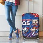 Custom Bulldogs Football Luggage Cover Aboriginal Dot Art Pattern