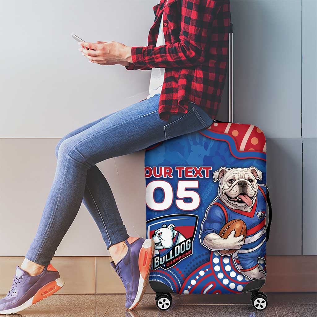 Custom Bulldogs Football Luggage Cover Aboriginal Dot Art Pattern
