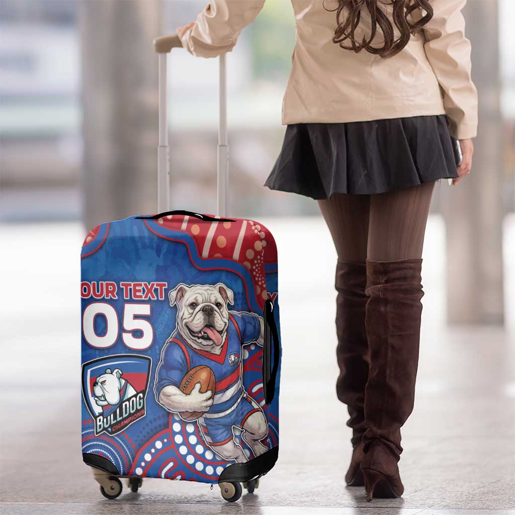 Custom Bulldogs Football Luggage Cover Aboriginal Dot Art Pattern