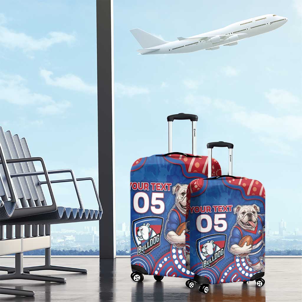 Custom Bulldogs Football Luggage Cover Aboriginal Dot Art Pattern