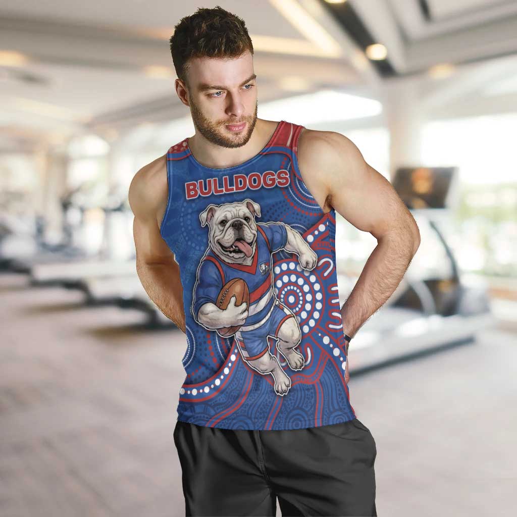 Custom Bulldogs Football Men Tank Top Aboriginal Dot Art Pattern