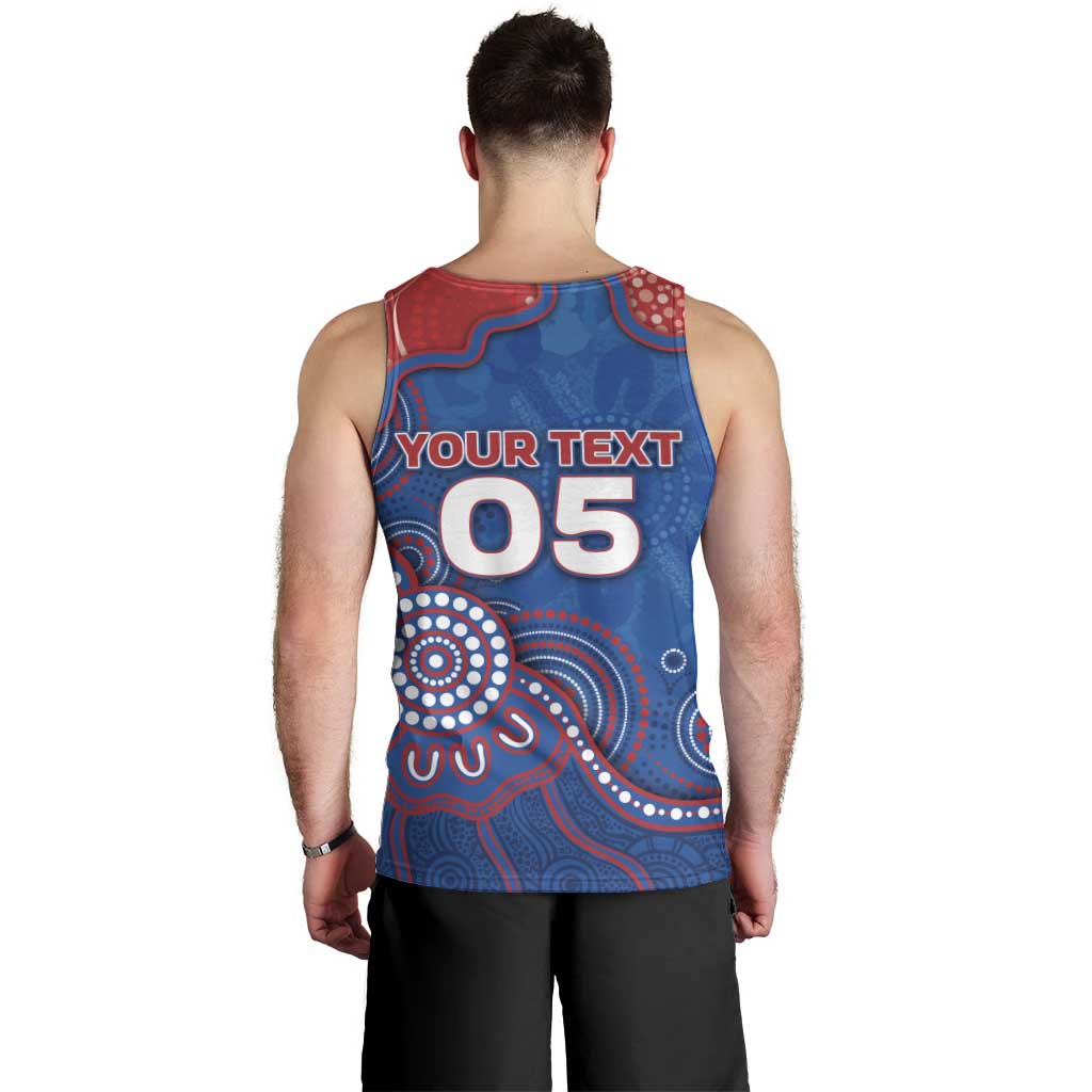 Custom Bulldogs Football Men Tank Top Aboriginal Dot Art Pattern