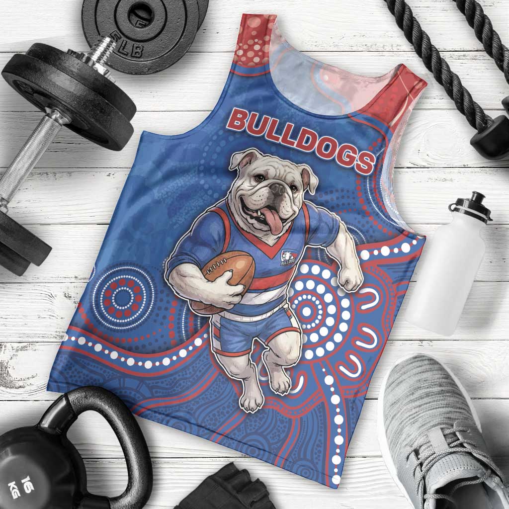 Custom Bulldogs Football Men Tank Top Aboriginal Dot Art Pattern