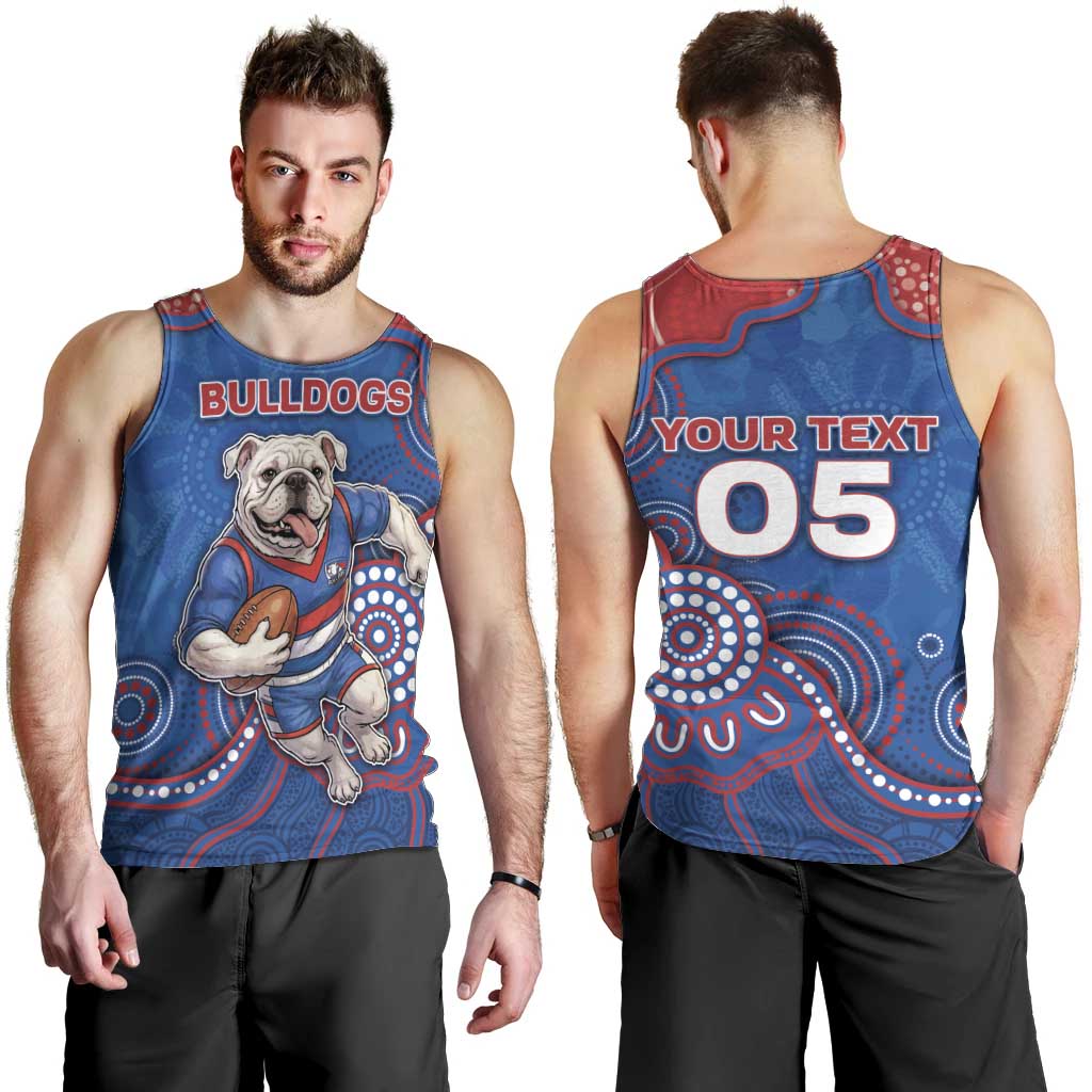 Custom Bulldogs Football Men Tank Top Aboriginal Dot Art Pattern