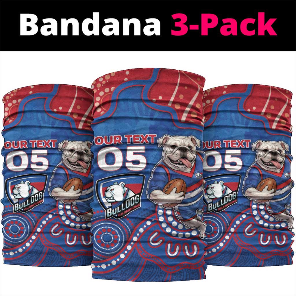 Custom Bulldogs Football Neck Gaiter Aboriginal Dot Art Pattern
