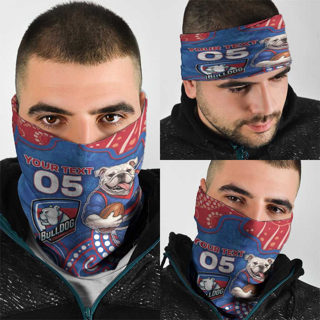 Custom Bulldogs Football Neck Gaiter Aboriginal Dot Art Pattern