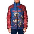 Custom Bulldogs Football Padded Jacket Aboriginal Dot Art Pattern