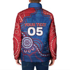 Custom Bulldogs Football Padded Jacket Aboriginal Dot Art Pattern