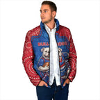 Custom Bulldogs Football Padded Jacket Aboriginal Dot Art Pattern