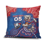 Custom Bulldogs Football Pillow Cover Aboriginal Dot Art Pattern