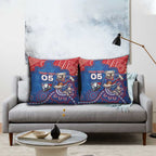 Custom Bulldogs Football Pillow Cover Aboriginal Dot Art Pattern