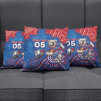 Custom Bulldogs Football Pillow Cover Aboriginal Dot Art Pattern
