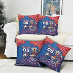 Custom Bulldogs Football Pillow Cover Aboriginal Dot Art Pattern