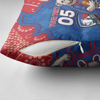 Custom Bulldogs Football Pillow Cover Aboriginal Dot Art Pattern