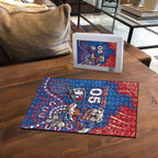 Custom Bulldogs Football Puzzle Aboriginal Dot Art Pattern