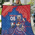 Custom Bulldogs Football Quilt Aboriginal Dot Art Pattern