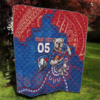 Custom Bulldogs Football Quilt Aboriginal Dot Art Pattern