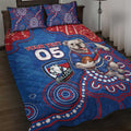 Custom Bulldogs Football Quilt Bed Set Aboriginal Dot Art Pattern