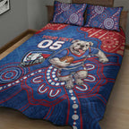 Custom Bulldogs Football Quilt Bed Set Aboriginal Dot Art Pattern