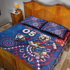 Custom Bulldogs Football Quilt Bed Set Aboriginal Dot Art Pattern