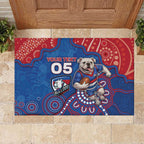 Custom Bulldogs Football Rubber Doormat Aboriginal Dot Art Pattern