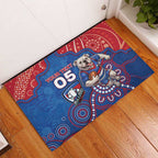 Custom Bulldogs Football Rubber Doormat Aboriginal Dot Art Pattern
