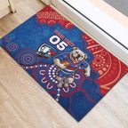 Custom Bulldogs Football Rubber Doormat Aboriginal Dot Art Pattern