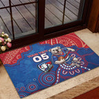 Custom Bulldogs Football Rubber Doormat Aboriginal Dot Art Pattern