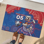 Custom Bulldogs Football Rubber Doormat Aboriginal Dot Art Pattern