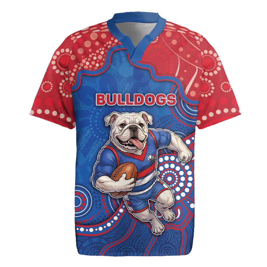 Custom Bulldogs Football Rugby Jersey Aboriginal Dot Art Pattern