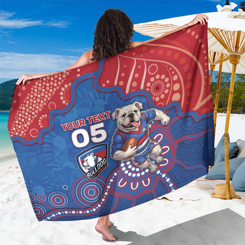Custom Bulldogs Football Sarong Aboriginal Dot Art Pattern